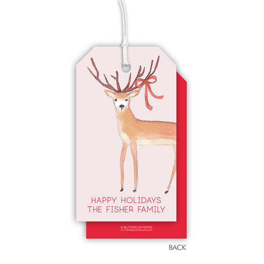 Happy Holidays Deer Gift Tags